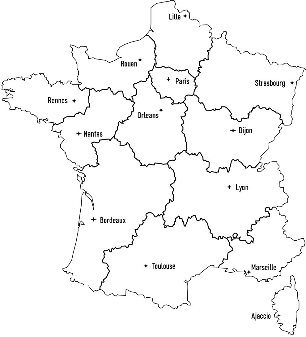 map of france with regions