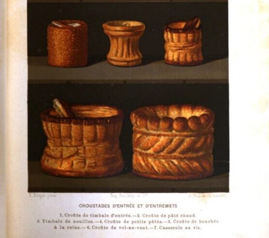 illustrations of various shaped, sized and decorated puff pastry shells