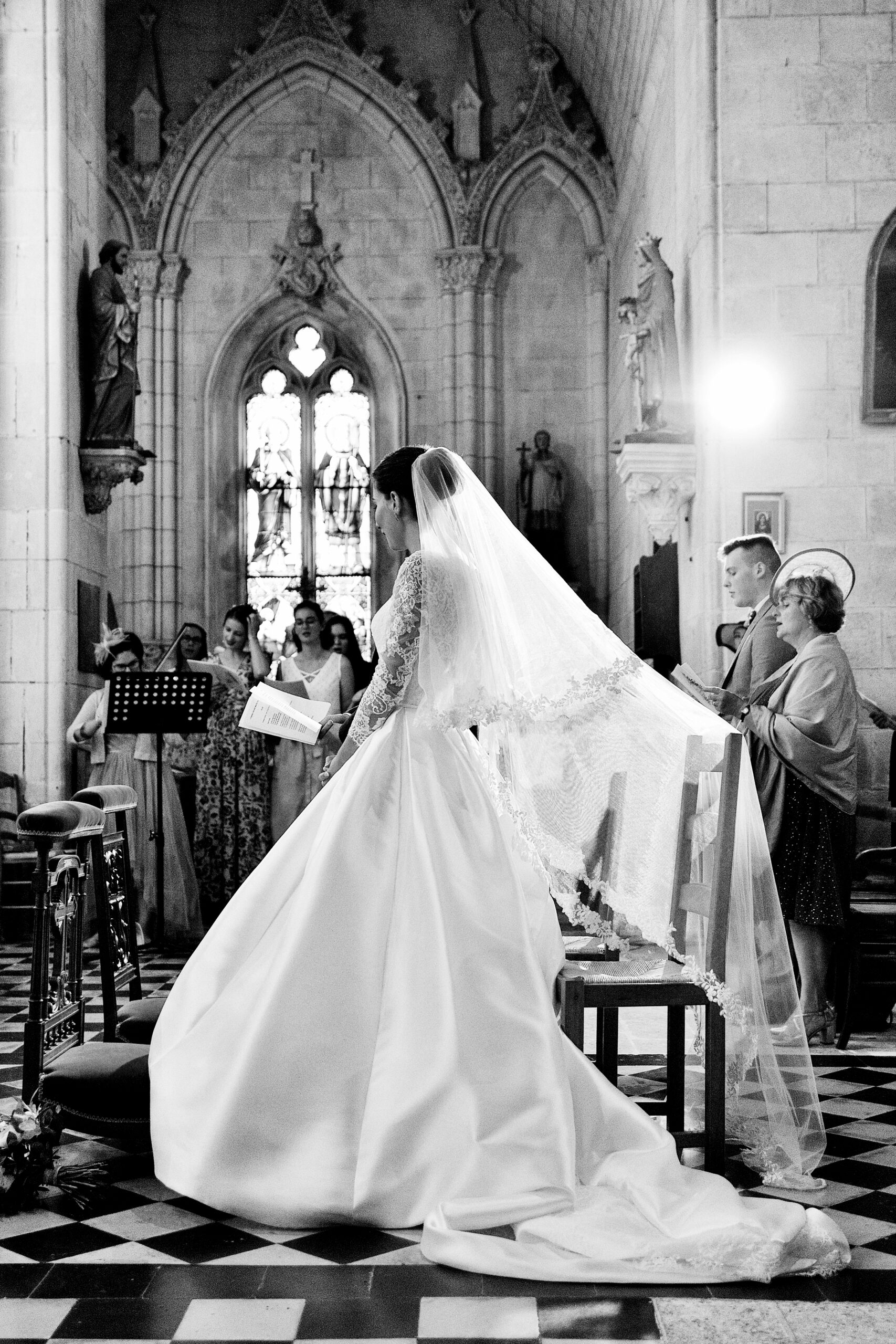 Bride at altar